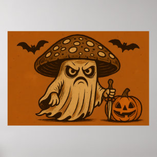 Killer Shroom-Spooky Ghost med Knivar Poster