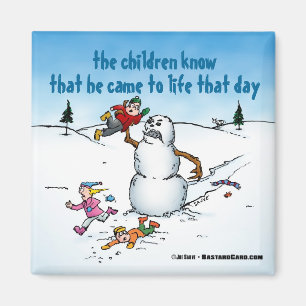 Killer Snögubbe Funny Tecknad Magnet