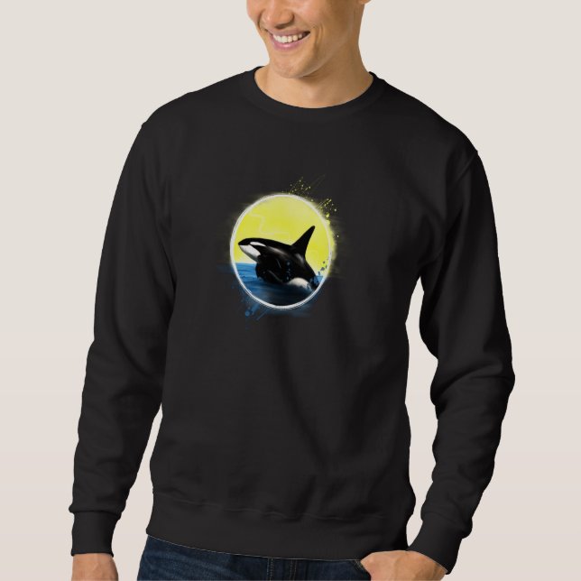Killer Whale Beach Orca Pul Hoodie Lång Ärmad Tröja (Framsida)