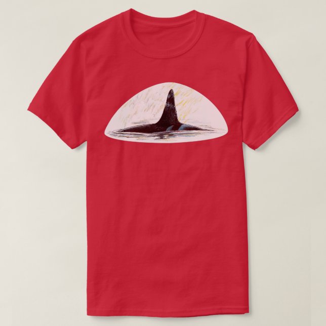 Killer Whale Dorsal Fin Scribble T Shirt (Design framsida)