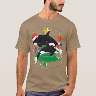Killer Whale Family Julgran Ornament T Shirt