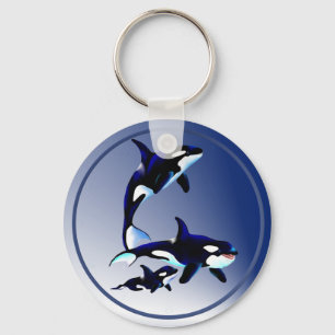 Killer Whale Family Keychains Nyckelring