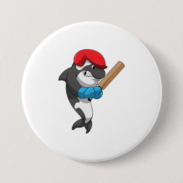Killer whale i Cricket med Cricket fladdermus Knapp (Framsida)