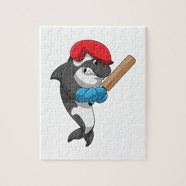Killer whale i Cricket med Cricket fladdermus Pussel (Vertikal)