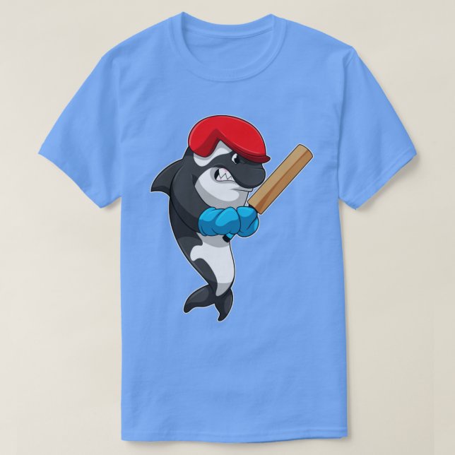 Killer whale i Cricket med Cricket fladdermus T Shirt (Design framsida)