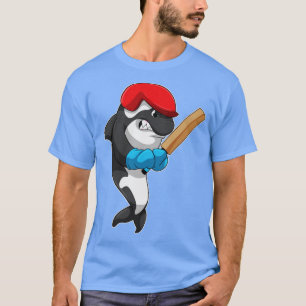 Killer whale i Cricket med Cricket fladdermus T Shirt