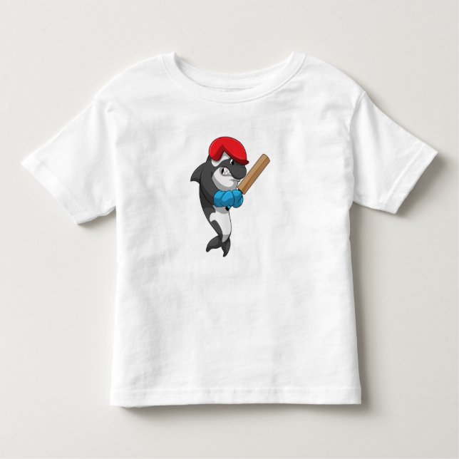 Killer whale i Cricket med Cricket fladdermus T Shirt (Framsida)