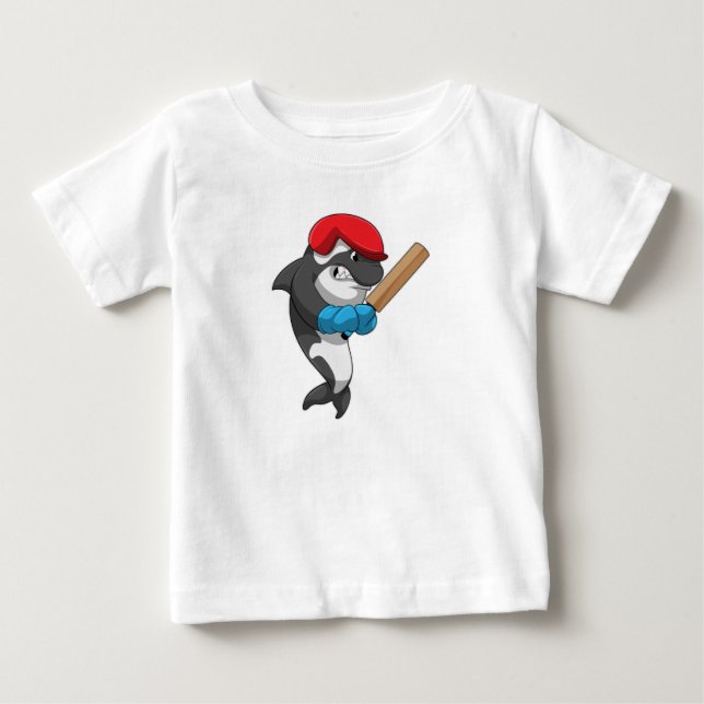 Killer whale i Cricket med Cricket fladdermus T Shirt (Framsida)