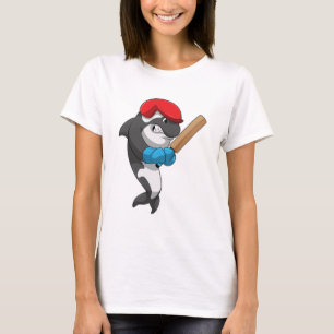 Killer whale i Cricket med Cricket fladdermus T Shirt