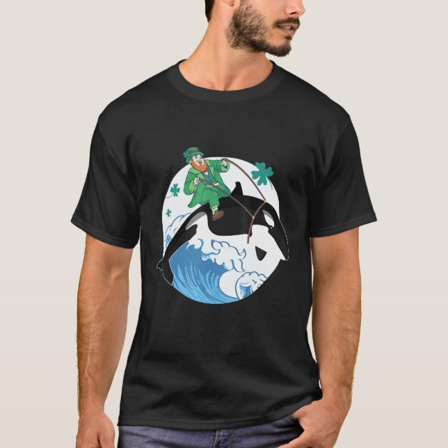 Killer Whale Ocean Orca Älskare Funny St Patrick D T Shirt (Framsida)