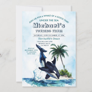 Killer Whale of a Bra Time Ocean Sea Birthday Inbjudningar