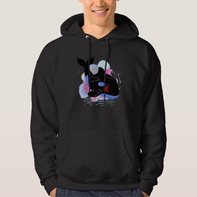Killer Whale Orca,design orca ,Orca Family Hoodie (Framsida)