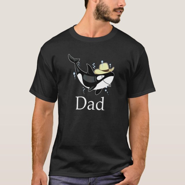 Killer Whale Orca som matchning i Pappa för Fars d T Shirt (Framsida)