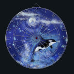 Killer Whale på Full Moon Dart Board - Blue Darttavla<br><div class="desc">Killer Whales på Full Moon</div>