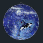 Killer Whale på Full Moon Dart Board - Blue Darttavla<br><div class="desc">Killer Whales på Full Moon</div>