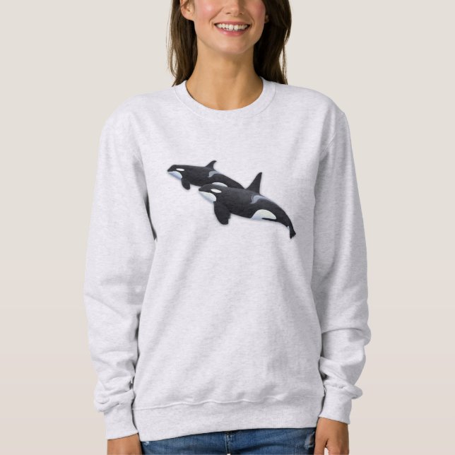 Killer Whale Sweatshirt T Shirt (Framsida)