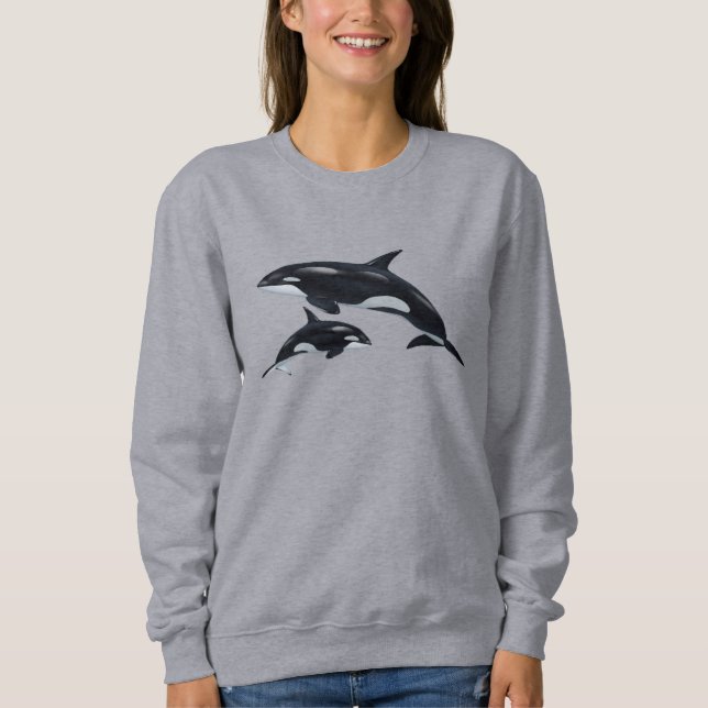 Killer Whale Sweatshirt T Shirt (Framsida)