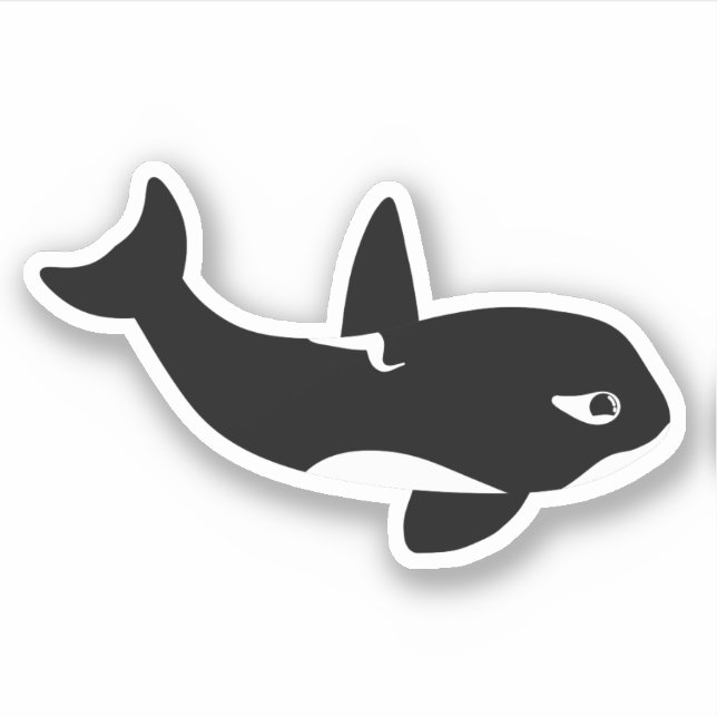 Killer Whale Tecknad - Cute Klistermärken (Framsida)