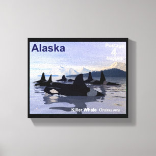 Killer Whales - Alaska Postage Canvastryck