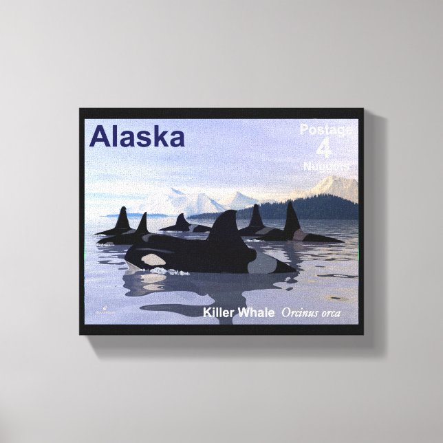 Killer Whales - Alaska Postage Canvastryck (Framsida)