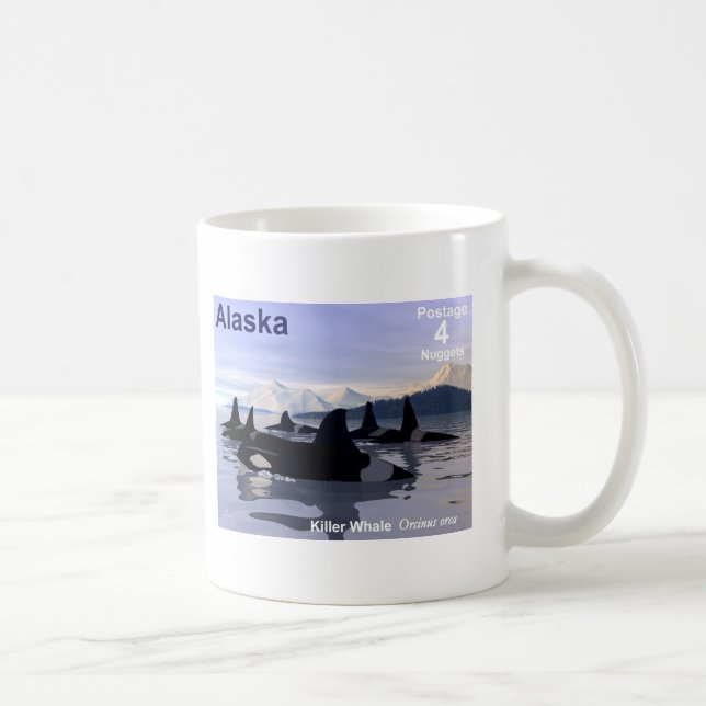 Killer Whales - Alaska Postage Kaffemugg (Höger)