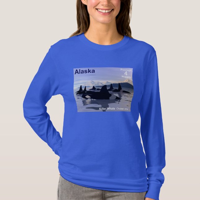 Killer Whales - Alaska Postage Tee Shirt (Framsida)