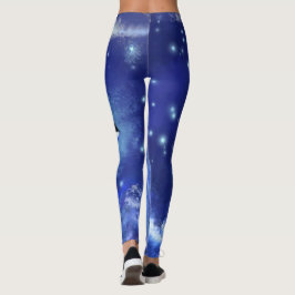 Killer Whales Full Moon Night Blue Leggings