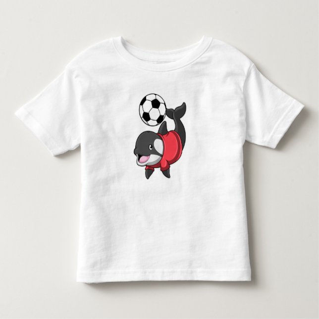 Killerval som fotbollsspelare med fotboll t shirt (Framsida)