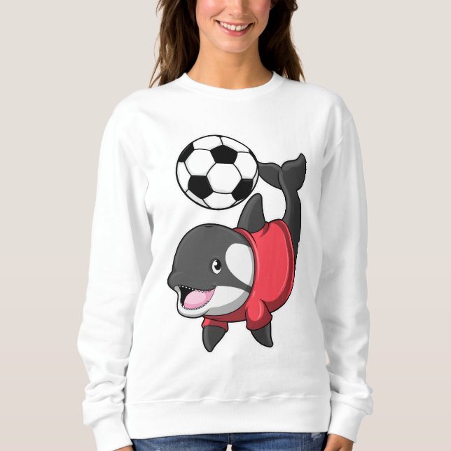 Killerval som fotbollsspelare med fotboll t shirt (Framsida)
