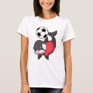 Killerval som fotbollsspelare med fotboll t shirt