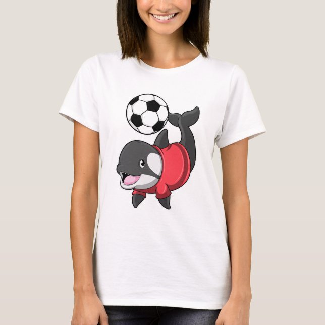 Killerval som fotbollsspelare med fotboll t shirt (Framsida)