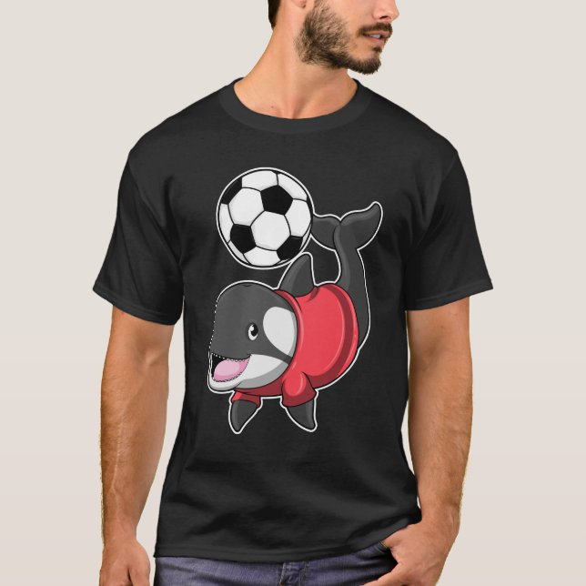 Killerval som fotbollsspelare med fotboll t shirt (Framsida)