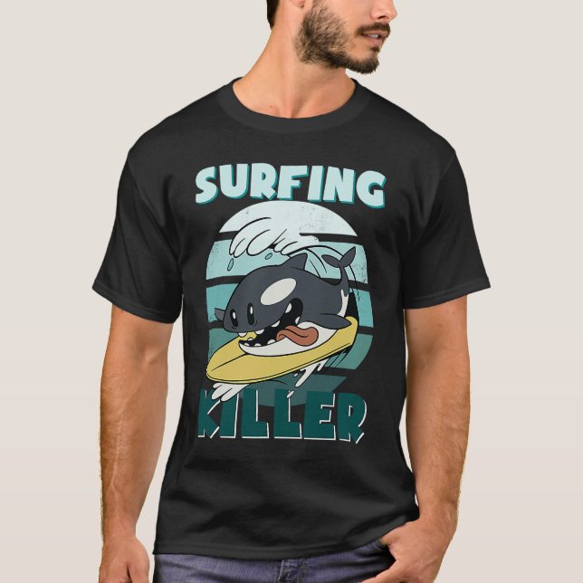 Killerwal Surf Ocean  Men's Boys Children's Orca T Shirt (Framsida)