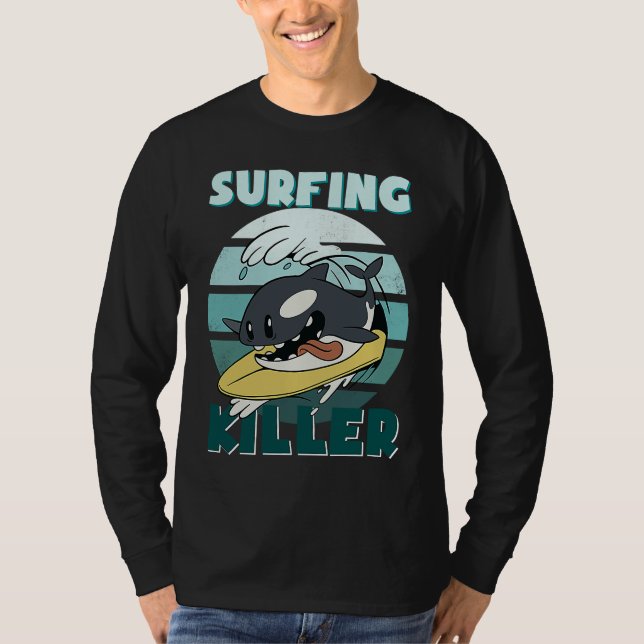 Killerwal Surf Ocean  Men's Boys Children's Orca T Shirt (Framsida)