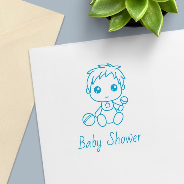 Killflicka Bebis Shower Köns Avslöjande 2 Självfärgande Stämpel (Skapare uppladdad)