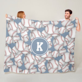 Killflickor baseball softball mönster monogrammad fleecefilt