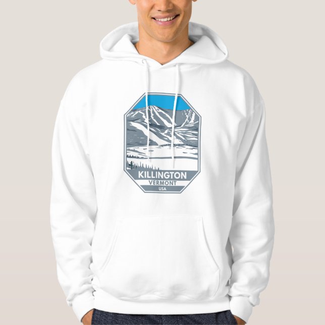 Killington Ski Area Winter Vermont Hoodie (Framsida)