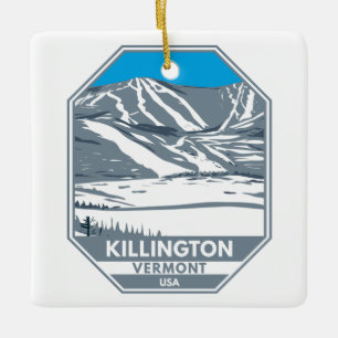 Killington Ski Area Winter Vermont Julgransprydnad Keramik