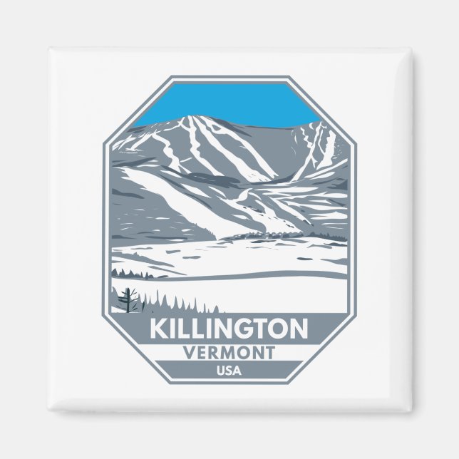 Killington Ski Area Winter Vermont Magnet (Framsidan)