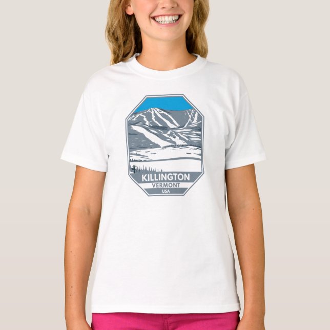 Killington Ski Area Winter Vermont T Shirt (Framsida)