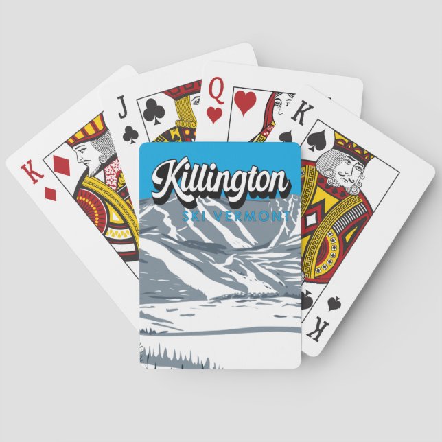 Killington Ski Area Winter Vermont-Vintage Casinokort (Baksidan)
