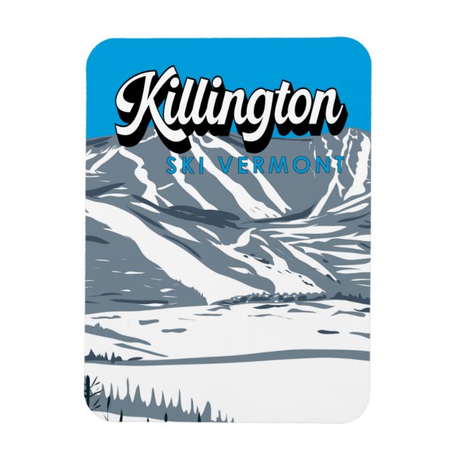 Killington Ski Area Winter Vermont-Vintage Magnet (Vertikal)