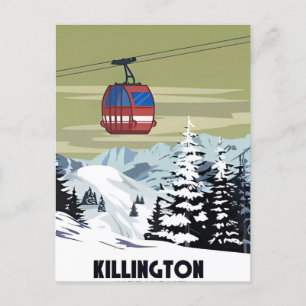 Killington Ski Area Winter Vermont-Vintage Vykort