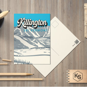 Killington Ski Area Winter Vermont-Vintage Vykort