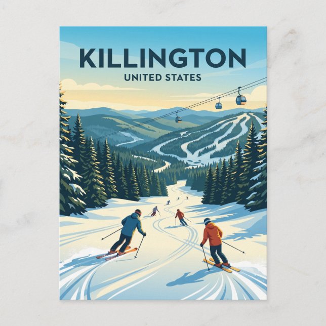 Killington Ski Resort Vermont Vykort (Framsida)
