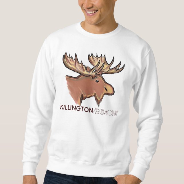 Killington Vermont-brunt moose unisex sweatshirt (Framsida)