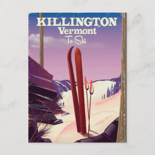 Killington, Vermont Ski-reseutskrift. Vykort