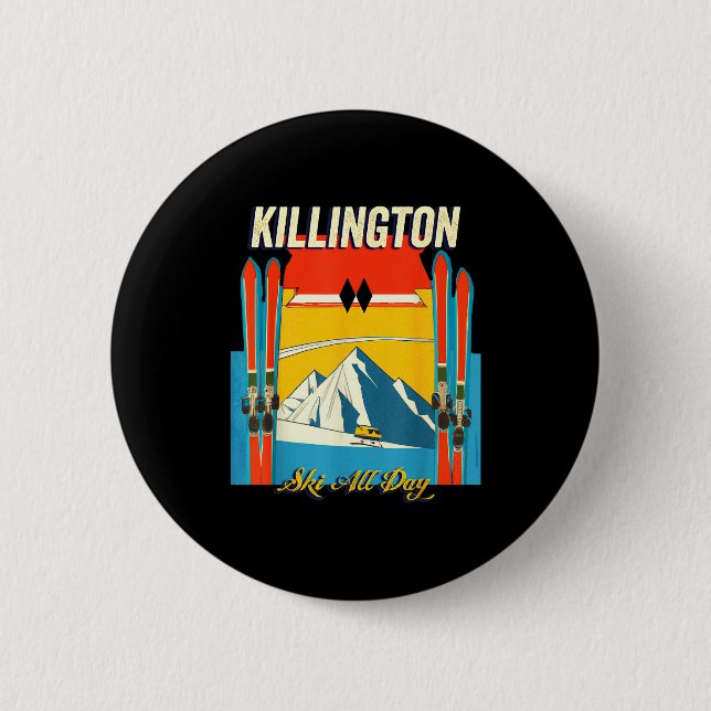 Killington Vermont skidag - retro vintage stil Knapp (Framsida)