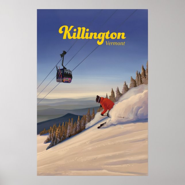 Killington Vermont Skidort Reseskylt Poster (Framsidan)