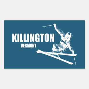 Killington Vermont Skier Rektangulärt Klistermärke